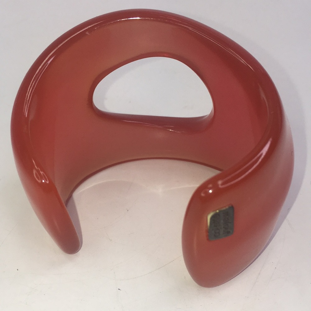 Colette Malouf Resin Cuff clear orange cut out - Picture 2 of 6